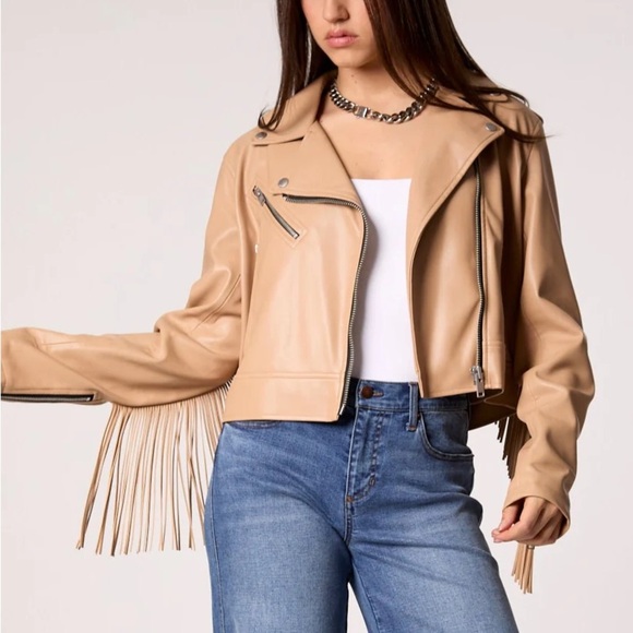 Blue Revival Jackets & Blazers - NWT Blue Revival The Way She Moves Unreal Leather Jacket - Sand Dune